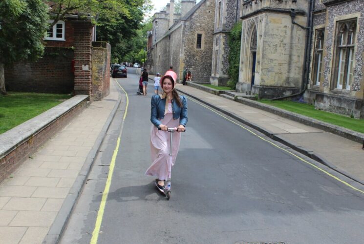 Austen on a scooter